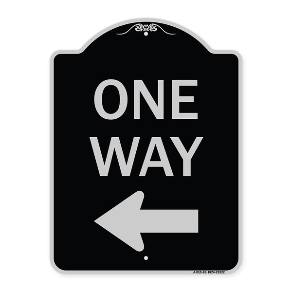 One Way Left Arrow Heavy-Gauge Aluminum Architectural Sign, 24" x 18", BS-1824-23522